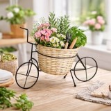Masca Ghiveci Bicicletă Metal Maro pentru Decorațiuni &icirc;n Grădină, CMCLASS
