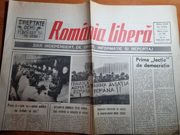 romania libera 15 februarie 1990-sergiu celibidache in romania