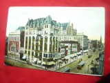 Ilustrata color SUA circ.1910- Washington si Market Sts New Ark -NY