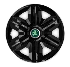 Set 4 Capace Roti pentru Skoda Nou Verde, model Fast Black, R16
