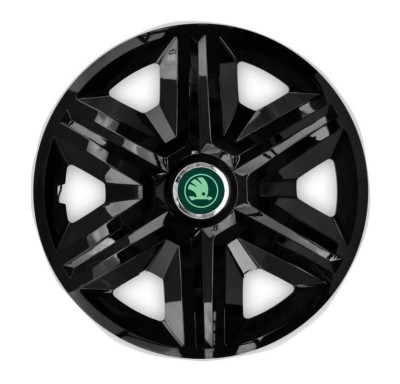 Set 4 Capace Roti pentru Skoda Nou Verde, model Fast Black, R15 foto