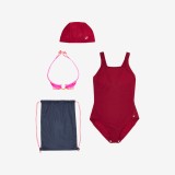 Kit &icirc;not Fete: costum de baie, ochelari, cască, geantă - 100 Mov