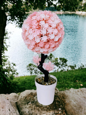 Copac roz artificial 60 cm foto
