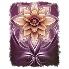 Sticker decorativ, Floare de lotus, Mov, 70 cm, 6576ST