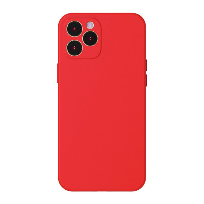 Husă Cu Gel De Silice Lichid Baseus Husă Cu Gel Flexibil Pentru IPhone 12 Pro Max Roșu Aprins (WIAPIPH67N-YT09) foto