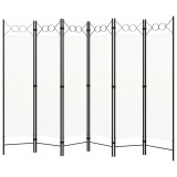 VidaXL Paravan de cameră cu 6 panouri, alb, 240 x 180 cm