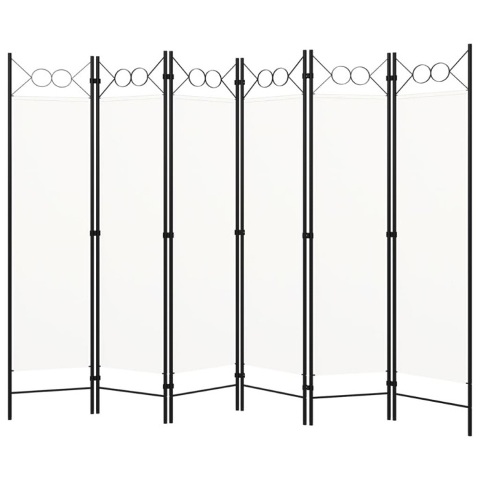 vidaXL Paravan de cameră cu 6 panouri, alb crem, 240 x 180 cm