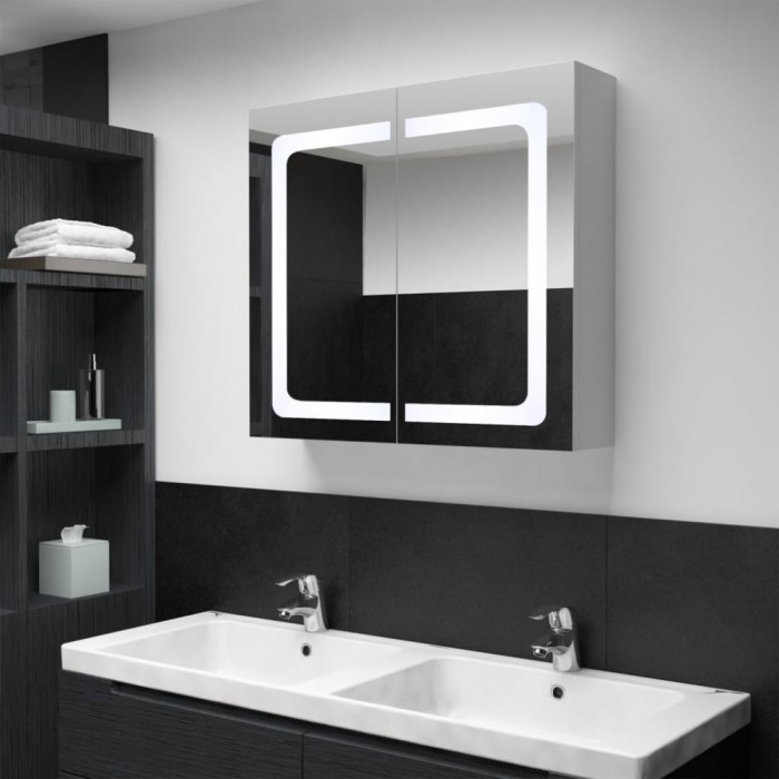vidaXL Dulap de baie cu oglindă și LED, 80 x 12,2 x 68 cm 285123