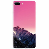 Husa silicon pentru Apple Iphone 7 Plus, Mountain Peak Pink Gradient Effect