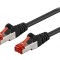 Cablu Patch S/FTP Cat6 Negru 0,25m