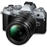 Aparat foto Mirrorless E-M5 Mark III + obiectiv M.Zuiko Digital 12-40mm F2.8 PRO, Argintiu/Negru, Olympus