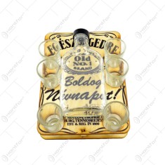 Set 6 pahare cu sticla pentru whiskey &ndash; Boldog Nevnapot!
