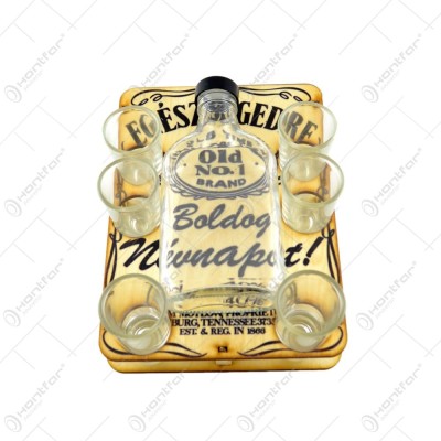Set 6 pahare cu sticla pentru whiskey &amp;ndash; Boldog Nevnapot! foto