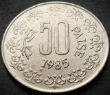 Moneda exotica 50 PAISE - INDIA, anul 1985 * cod 4577 = A.UNC - luciu de batere