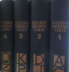Dictionar enciclopedic roman (4 volume) (coperta putin uzata, putin indoita) foto