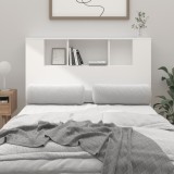Cumpara ieftin Tăblie de pat cu dulap, alb, 120x18,5x102,5 cm