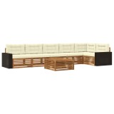vidaXL Set de canapele de exterior 7 pcs Natural și Crem 3383453
