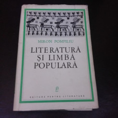 LITERATURA SI LIMBA POPULARA - MIRON POMPILIU