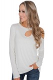 M569-2 Bluza cu maneca lunga si un umar decupat
