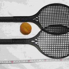 Set Rachete de Tenis -Badminton cu minge din burete jucarie romaneasca anii 1970