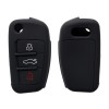 Husa Cheie Auto pentru Audi - 3 Butoane, Silicon, Negru, 41115.01, Kwmobile