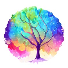 Sticker decorativ Copac, Multicolor, 62 cm, 7946ST foto