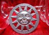 BOMBONIERA CU PICIOR STICLA CU CAPAC ZINC 20 CM