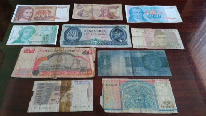 10 bancnote rupte, uzate, cu defecte (cele din imagine) #5