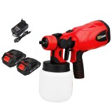 Pistol de vopsit electric Gisam, 800ML, 2 baterii mici, rosu