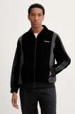 adidas Originals geacă din velur Pro Track Top culoarea negru, de tranziție, JX3085