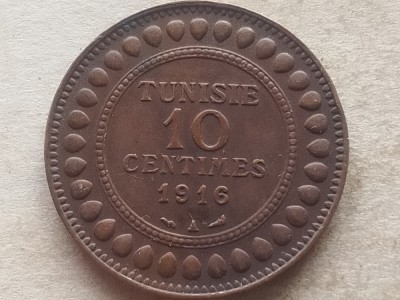 TUNISIA-10 CENTIMES 1916 foto