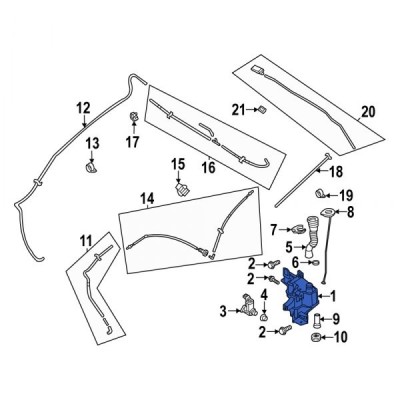 Rezervor spalator parbriz Mazda CX-30 (DM), 09.2019-, modele fara spalator faruri, Gat de umplere cu cap, cu senzor nivel lichid, foto