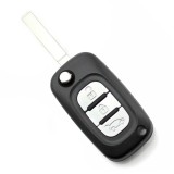 Carcasa cheie briceag Renault cu 3 butoane, model pliabil, neagra