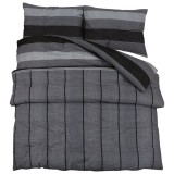 Cumpara ieftin Set cu husa de pilota, gri inchis, 140x200 cm, bumbac