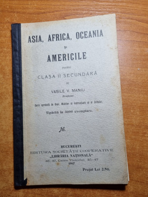 manual geografie asia,africa,oceania si americile-clasa a 2-a secundara - 1907 foto