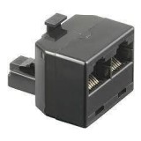 Adaptor RJ45 tata la 2x RJ45 mama negru Goobay