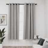 vidaXL Draperii opace, aspect in, cu ocheți, 2 buc., gri, 140x175 cm 321168