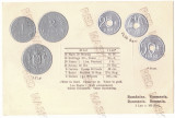5492 - COINS, King CAROL I, Royalty, Regale, Romania - old postcard - unused, Necirculata, Printata