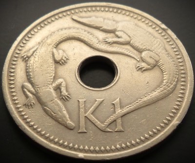 Moneda 1 KINA - PAPUA NOUA GUINEE, anul 1975 *cod 4937 foto