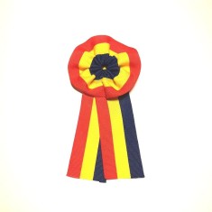 Insigna textila Tricolor Romania, drapel romanesc, material textil, cu sistem de prindere, 5,3 x 3 cm, multicolor