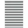 Jaluzea tip zebra gri &icirc;nchis lățime țesătură 95,9 cm poliester