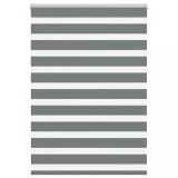 Jaluzea tip zebra gri &icirc;nchis lățime țesătură 95,9 cm poliester