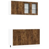 Cumpara ieftin Set dulap de bucatarie din 4 piese &bdquo;Porto&rdquo; stejar afumat Lemn