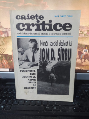 Caiete Critice nr. 10-12 (95-97) 1995 Număr special dedicat lui Ion D. S&amp;icirc;rbu 230 foto