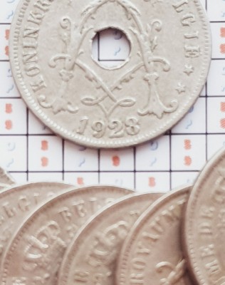 1217 Belgia 25 centimes 1928 Albert I (Dutch text) km 69 foto
