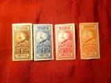 4 Timbre Fiscale Romania 1927 Ferdinand : 1,2,5,10 lei, Nestampilat