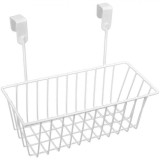 Cos depozitare suspendabil pentru bucatarie, Metal, Alb 28x12x22 cm
