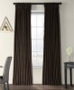 Draperie din catifea cu rejansa din bumbac tip fagure, Madison, 150x240 cm, densitate 700 g/ml, Maro inchis, 1 buc