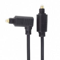 Cablu audio optic Toslink drept/unghi 90 grade T-T 2m Negru, KJTOS3-2