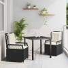 VidaXL Set de masă pentru grădină 3 pcs Negru poliratan 3380981